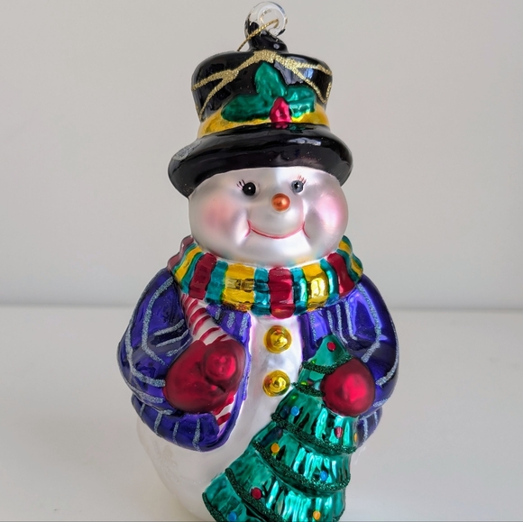 Vintage Extra Large 9" Glass Snowman Ornament European Christmas XL - Picture 3 of 16